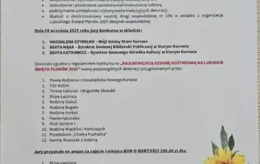 OZDOBA DOŻYNKOWA- rozstrzygnięcie konkursu 2