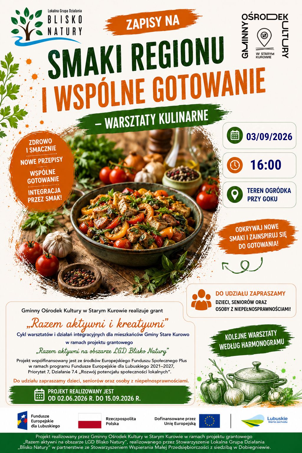 plakat kulinarne warsztaty 
