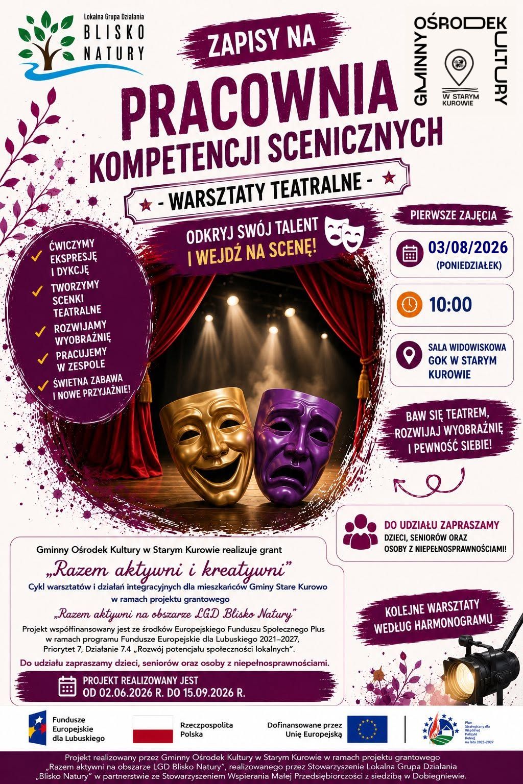 warsztaty teatralne 6 plakat